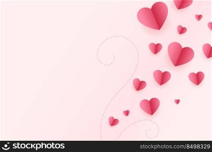 valentines day hearts background in paper style design