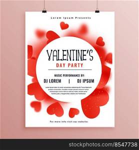 valentines day invitation flyer template design