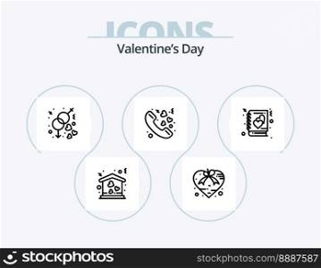 Valentines Day Line Icon Pack 5 Icon Design. heart. love. day. gender. wedding