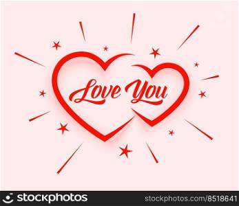 valentines day love you message card design