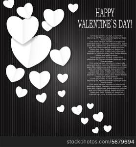 Valentines Day Paper Heart Backgroung, Vector Illustration. EPS10