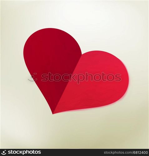 Valentines day paper origami template card. + EPS8 vector file