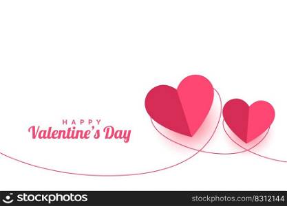 valentines day paper style greeting card design