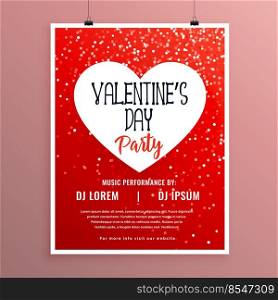 valentines day party celebration red flyer template