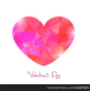 Valentines Day polygonal heart on a white background.. Valentines Day polygonal heart on a white background. Vector illustration.