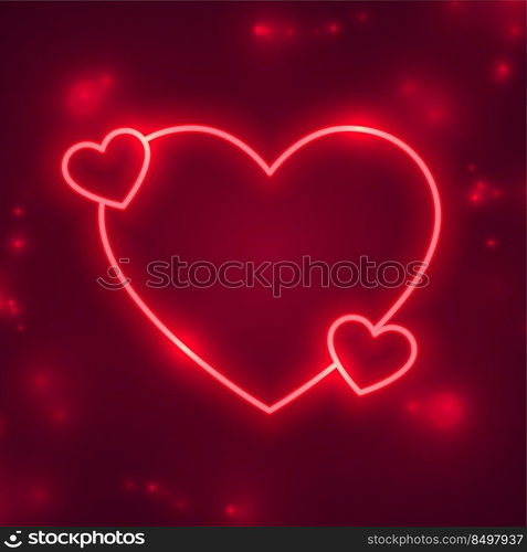 valentines day red neon greeting with text space