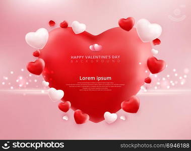 Valentines day sale background with balloons heart pattern. Vector illustration. Wallpaper, flyers, invitation, posters, brochure, banners, ad.