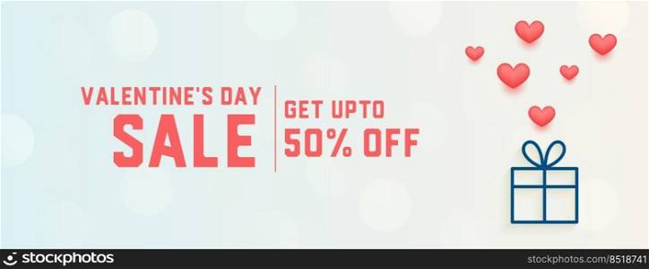 valentines day sale banner in minimalist style