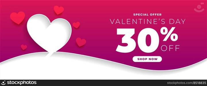 valentines day sale banner with line heart design