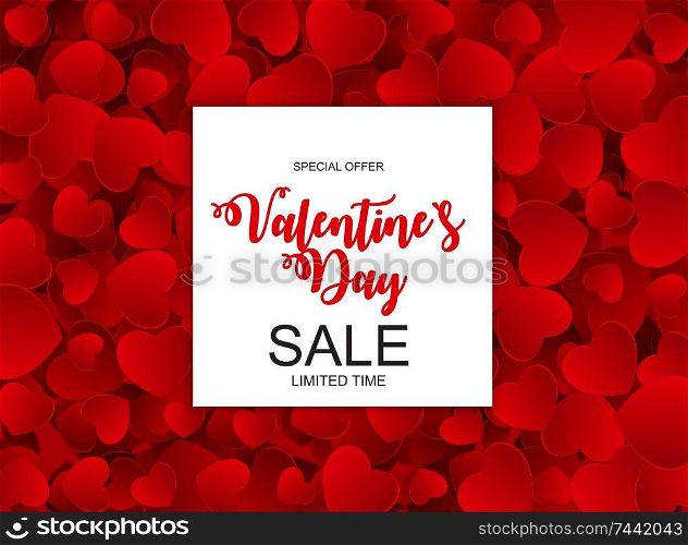 Valentines Day Sale Card with Frame. Vector Illustration. EPS10. Valentines Day Sale Card with Frame. Vector Illustration