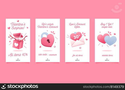 valentines day sale shopping illustration