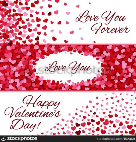 Valentines day sale vector love banners set with origami purple hearts on white background. Valentines day sale vector love banners with hearts