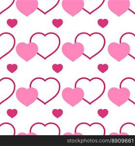 Valentines Day Seamless Pattern. Vector illustration with pink hearts. Seamless pattern for Valentines Day. Romantic background.