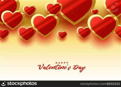valentines day shiny golden hearts beautiful background