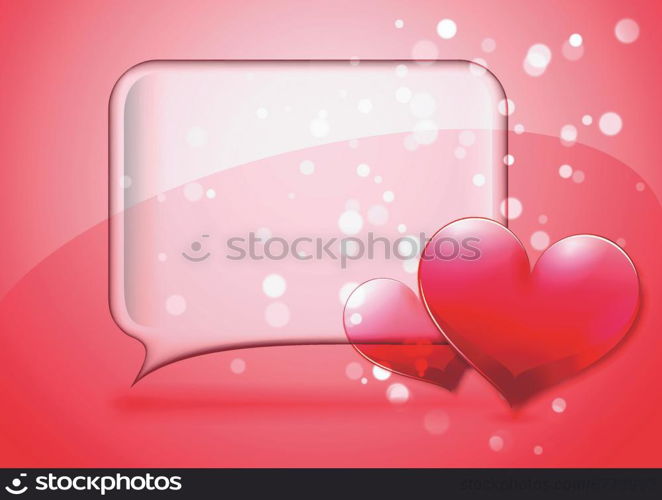 Valentines Day speech bubble card with hearts