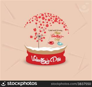 valentines day with romantic dandelion heart globe card