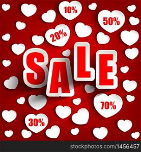 Valentines day with sale background.vector