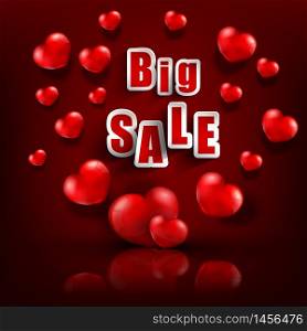 Valentines day with sale background.vector