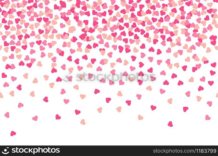 Valentines heart rain background illustration. Vector eps10