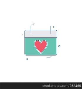 valentines heart shape calendar icon vector design