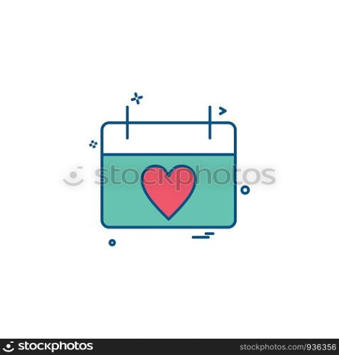 valentines heart shape calendar icon vector design