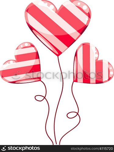 Valentines hearts balloons cartoon