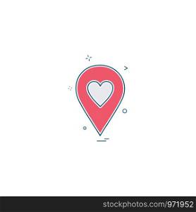 valentines location gps hotel icon vector design