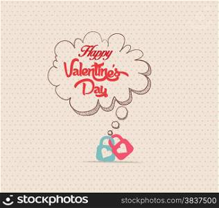 valentines poster with bubble lock card