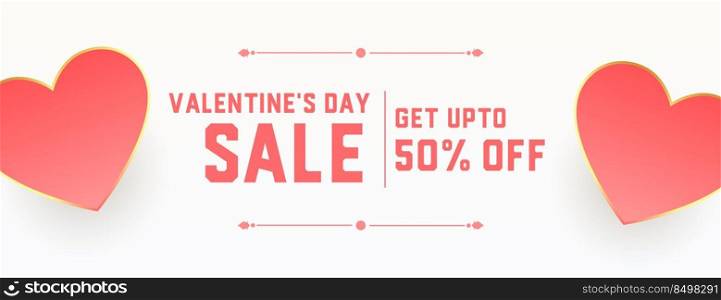 valentines sale banner with love hearts design