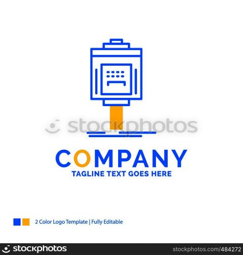 valet, parking, service, hotel, valley Blue Yellow Business Logo template. Creative Design Template Place for Tagline.