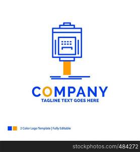 valet, parking, service, hotel, valley Blue Yellow Business Logo template. Creative Design Template Place for Tagline.