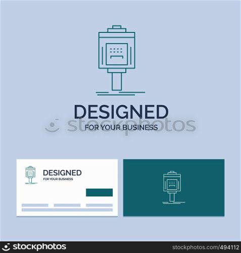 valet, parking, service, hotel, valley Business Logo Line Icon Symbol for your business. Turquoise Business Cards with Brand logo template. Vector EPS10 Abstract Template background