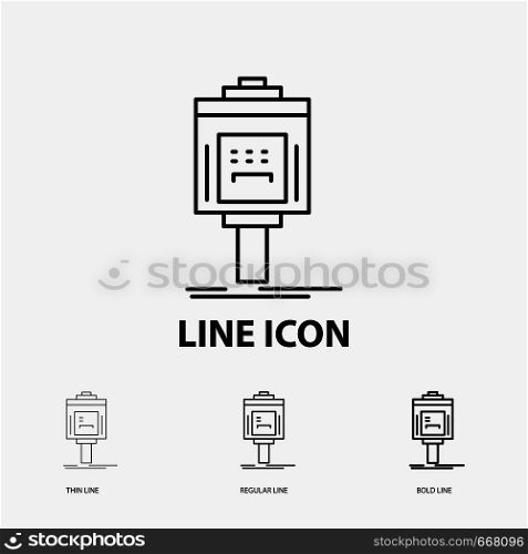 valet, parking, service, hotel, valley Icon in Thin, Regular and Bold Line Style. Vector illustration. Vector EPS10 Abstract Template background