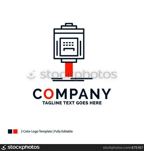 valet, parking, service, hotel, valley Logo Design. Blue and Orange Brand Name Design. Place for Tagline. Business Logo template.