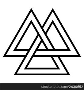 Valknut  Viking Age symbol, geometric design element Norse warrior culture, vector Triangle logo community