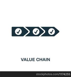 Value Chain icon. Simple style design from industry 4.0 collection. UX and UI. Pixel perfect premium value chain icon. For web design, apps and printing usage.. Value Chain icon. Monochrome style design from industry 4.0 icon collection. UI and UX. Pixel perfect value chain icon. For web design, apps, software, print usage.