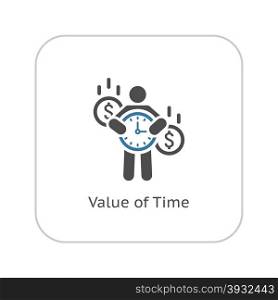 Value of Time Icon. Flat Design. Isolated Illustration.. Value of Time Icon. Flat Design.