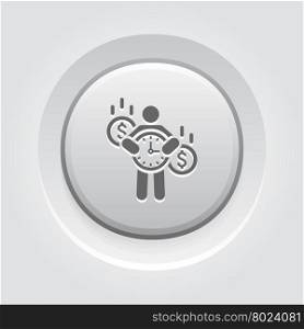 Value of Time Icon. Value of Time Icon. Business Concept. Grey Button Design