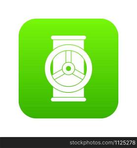 Valve icon digital green for any design isolated on white vector illustration. Valve icon digital green