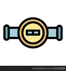 Valve on tap icon. Outline valve on tap vector icon color flat isolated. Valve on tap icon color outline vector