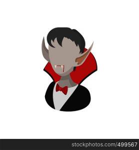 Vampire costume icon in cartoon style on a white background . Vampire costume icon, cartoon style