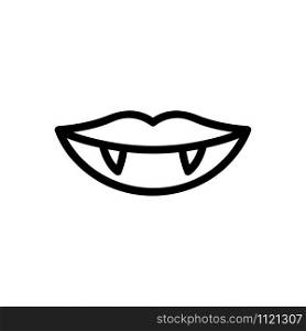 Vampire icon fangs vector. A thin line sign. Isolated contour symbol illustration. Vampire icon fangs vector. Isolated contour symbol illustration