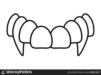 vampire mouth fang teeth isolated on white background