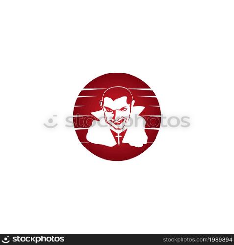 Vampire or Dracula on white background. Icon symbol design. Vector illustration.