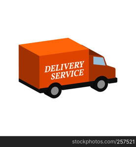 Van, Commercial Vehicle, Delivery service symbol. Flat Isometric Icon or Logo. 3D Style Pictogram for Web Design, UI, Mobile App, Infographic. Vector Illustration on white background.