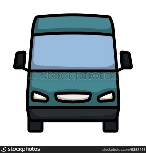 Van Icon. Editable Bold Outline With Color Fill Design. Vector Illustration.