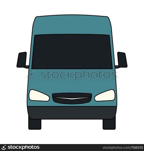 Van Icon. Outline With Color Fill Design. Vector Illustration.