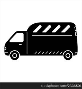 Van Icon, Vehicle Icon, Automobile Car Vector Art Illustration
