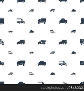 Van icons pattern seamless white background Vector Image