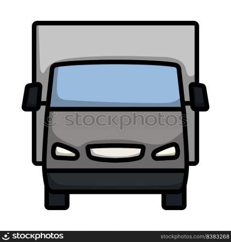 Van Truck Icon. Editable Bold Outline With Color Fill Design. Vector Illustration.
